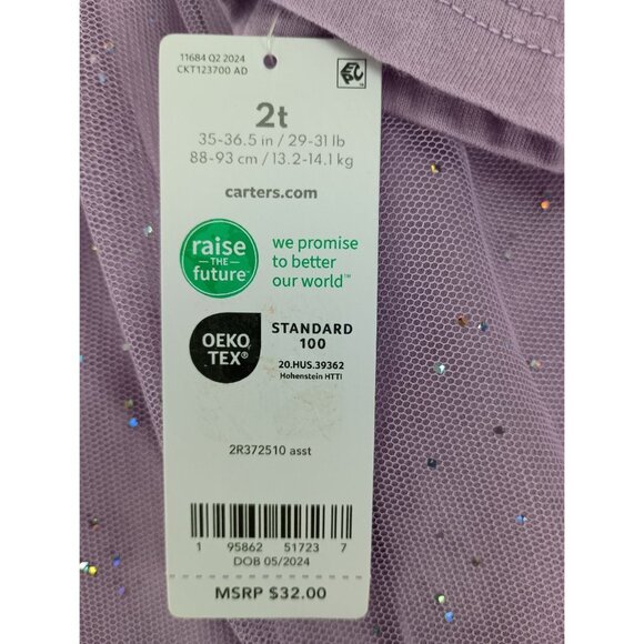 Carter's 2-Piece Halloween Outfit Set Sz.2T Purple Top And  Halloween Leggings - Picture 8 of 8